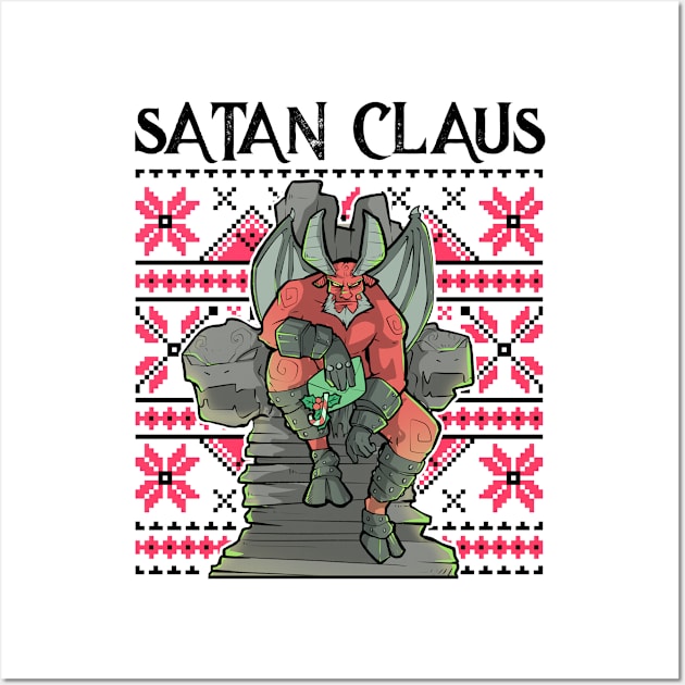 Ugly Christmas Satan Claus Satanic Santa Gothic Occult Goth Wall Art by TellingTales